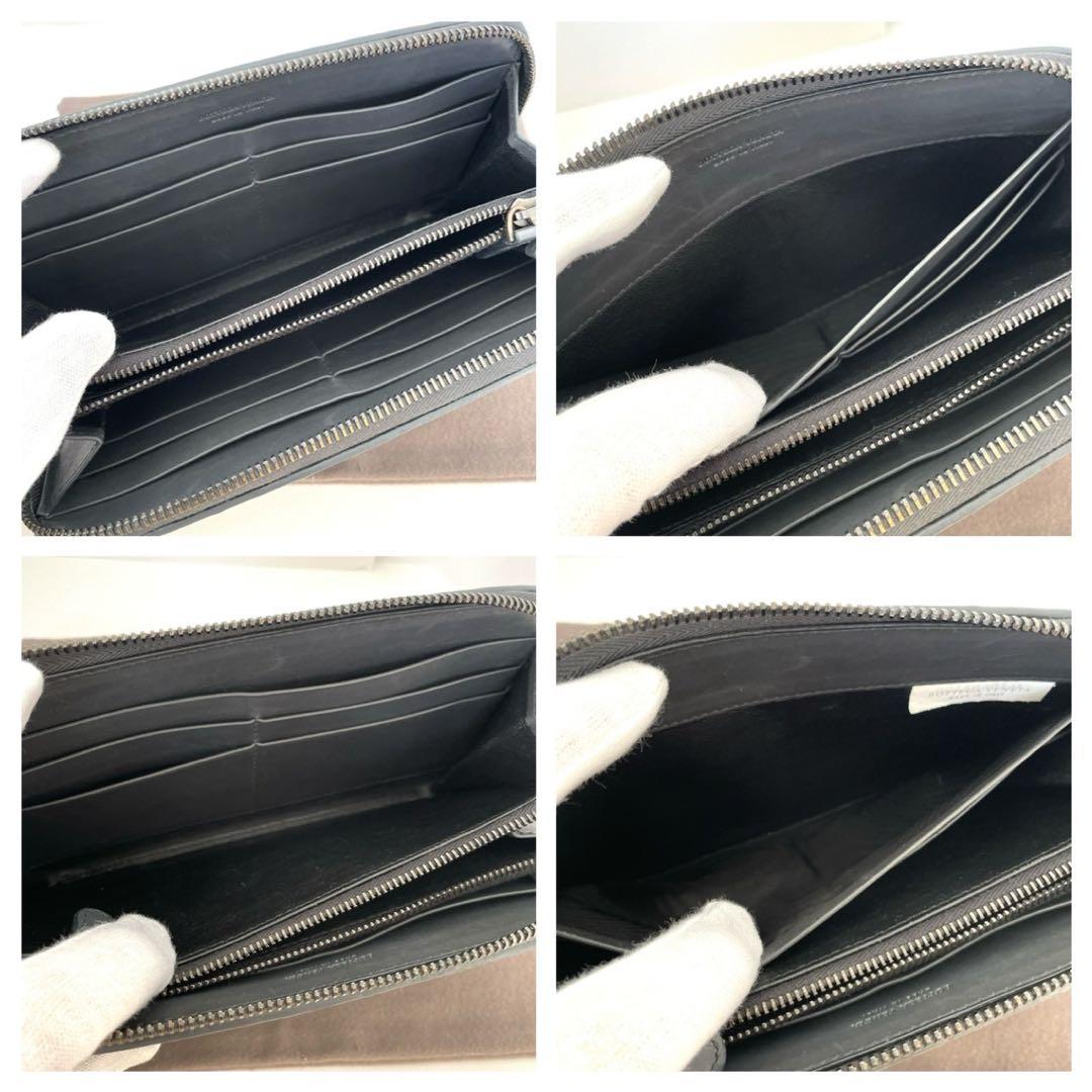 美品☆ボッテガヴェネタ 財布 ラウンドウォレット イントレチャート ダークグレー