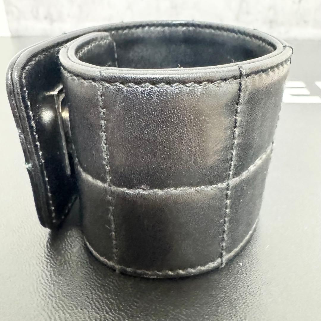 【美品】シャネル CHANEL ブレスレット チョコバー ラムスキン ブラック