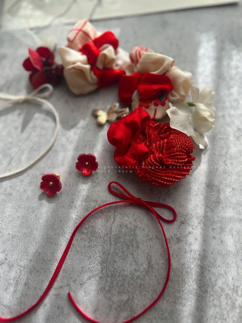 七五三　七五三髪飾り　ヘッドドレス　着物髪飾り　リメイク髪飾り　083