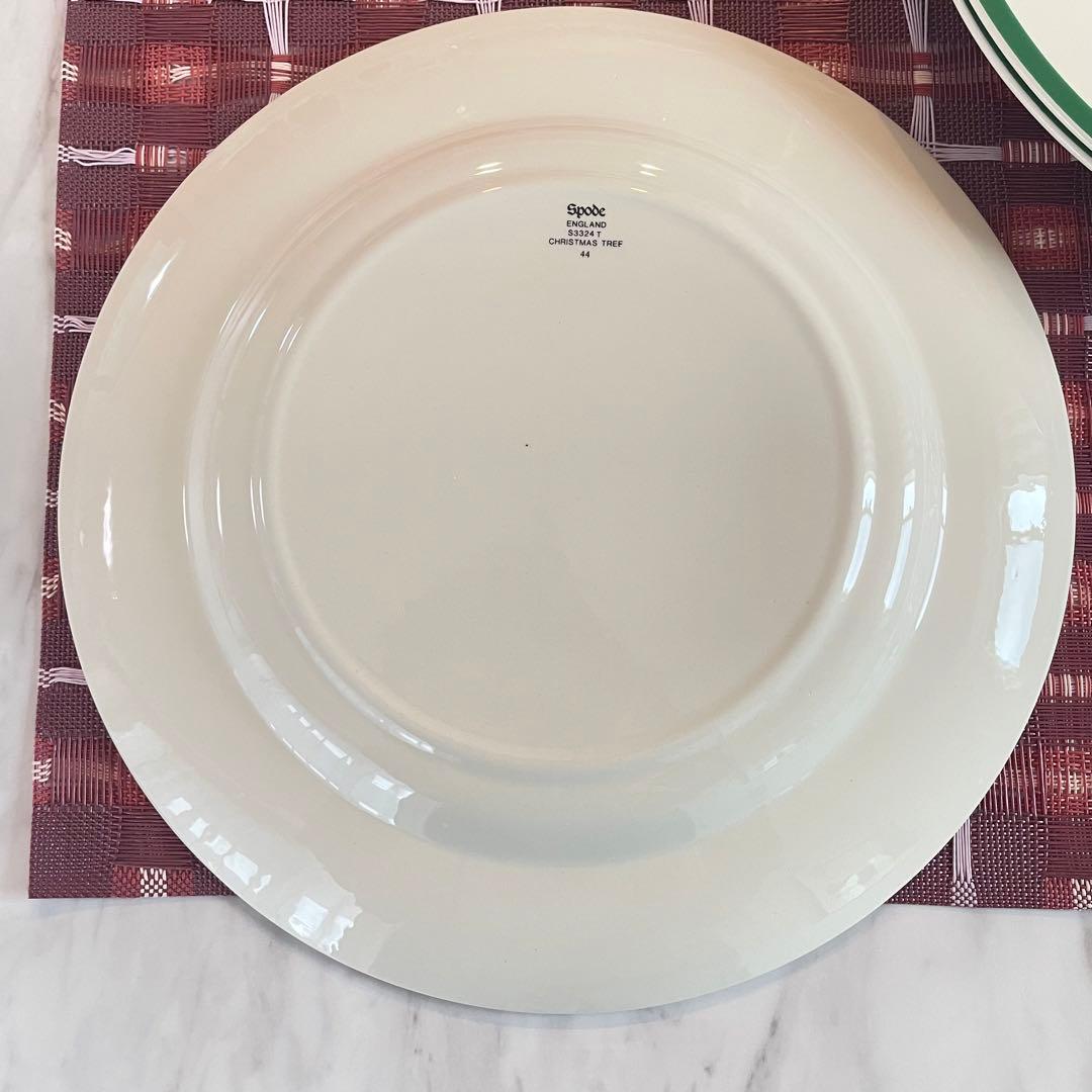 【英国製】スポード　クリスマスツリー　ディナープレート　４点セット