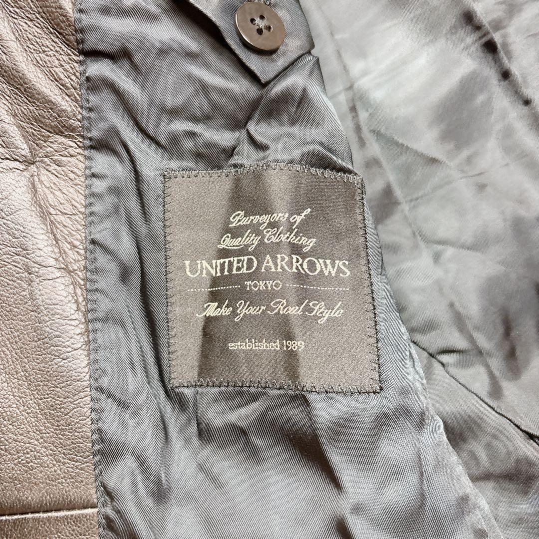 ユナイテッドアローズ 羊革 テーラードジャケット ラムレザー ブラック S