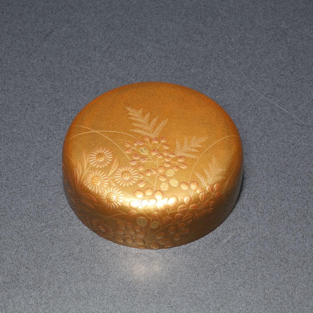 棗　秋草文　清水宗水　金蒔絵　共箱　R1690