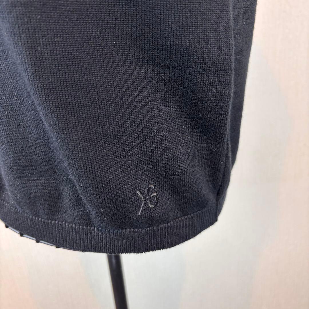 ★KENZO GOLF★M★黒ベスト★左下ロゴ刺繍★綿100%★着やすくカッコ良