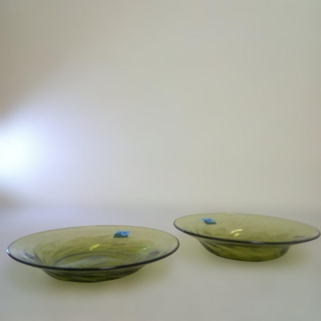 ☆新品☆　カメイガラス　津軽びいどろ　七里長浜　プレート(２種)　２枚セット