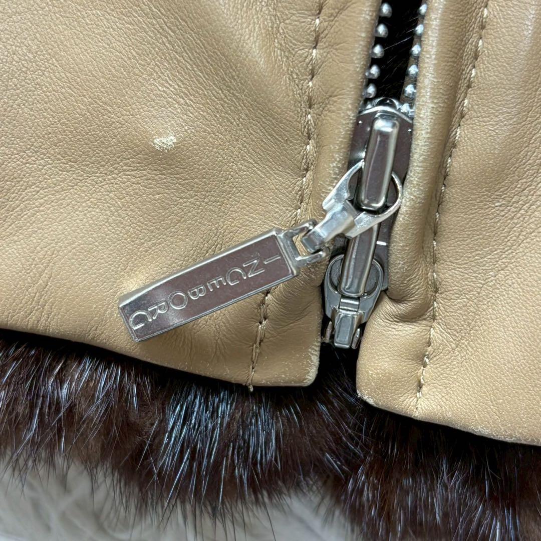 インゲボルグ　レザージャケット　ミンクファー　ライナー付き　リボン