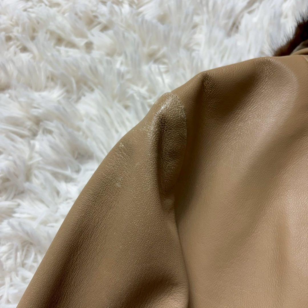 インゲボルグ　レザージャケット　ミンクファー　ライナー付き　リボン