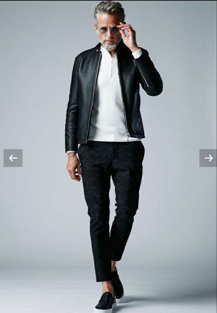 美品【AKM】スパニッシュストレートムートン　シングルライダース　サイズS