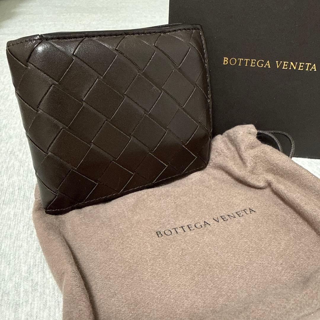 BOTTEGA VENETA 二つ折り財布 ダークブラウン
