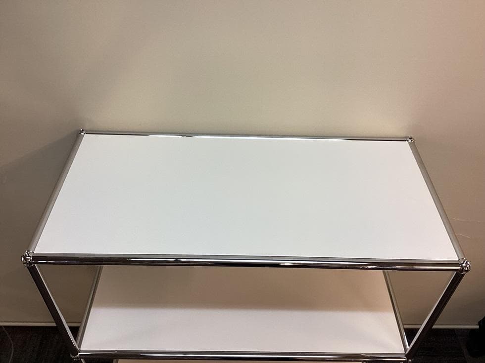 USMハラー ３段 オープンキャビネット シェルフ ピュアホワイト　引き出し付