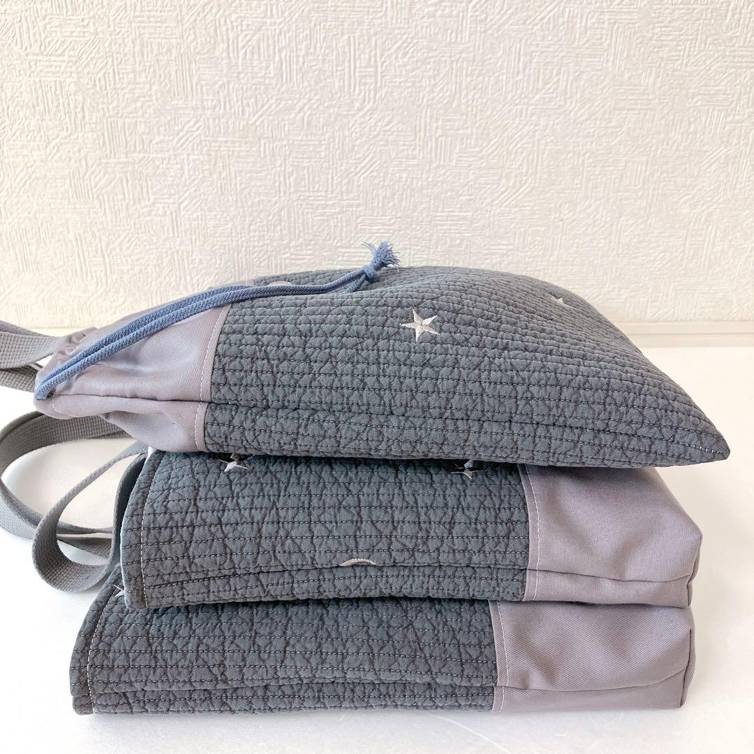 レッスンバッグ 上履き入れ　体操服袋　ヌビ　ムーンスター刺繍