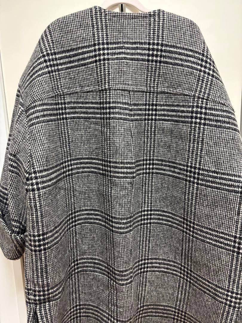 グレー系チェック オーバーサイズ チェスターコート
