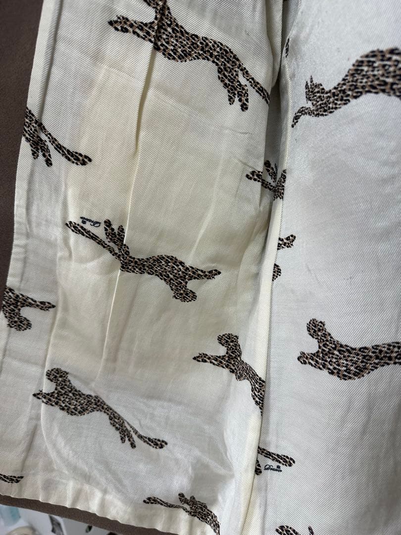 Drawer ドゥロワー 裏地レオパード チェスターコート　38