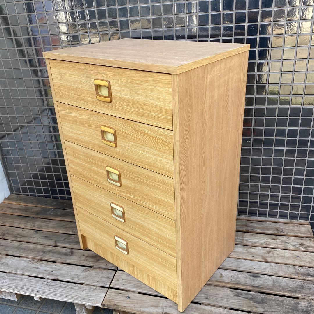 昭和レトロ 五段チェスト 木製 インテリア ヴィンテージ レトロポップ