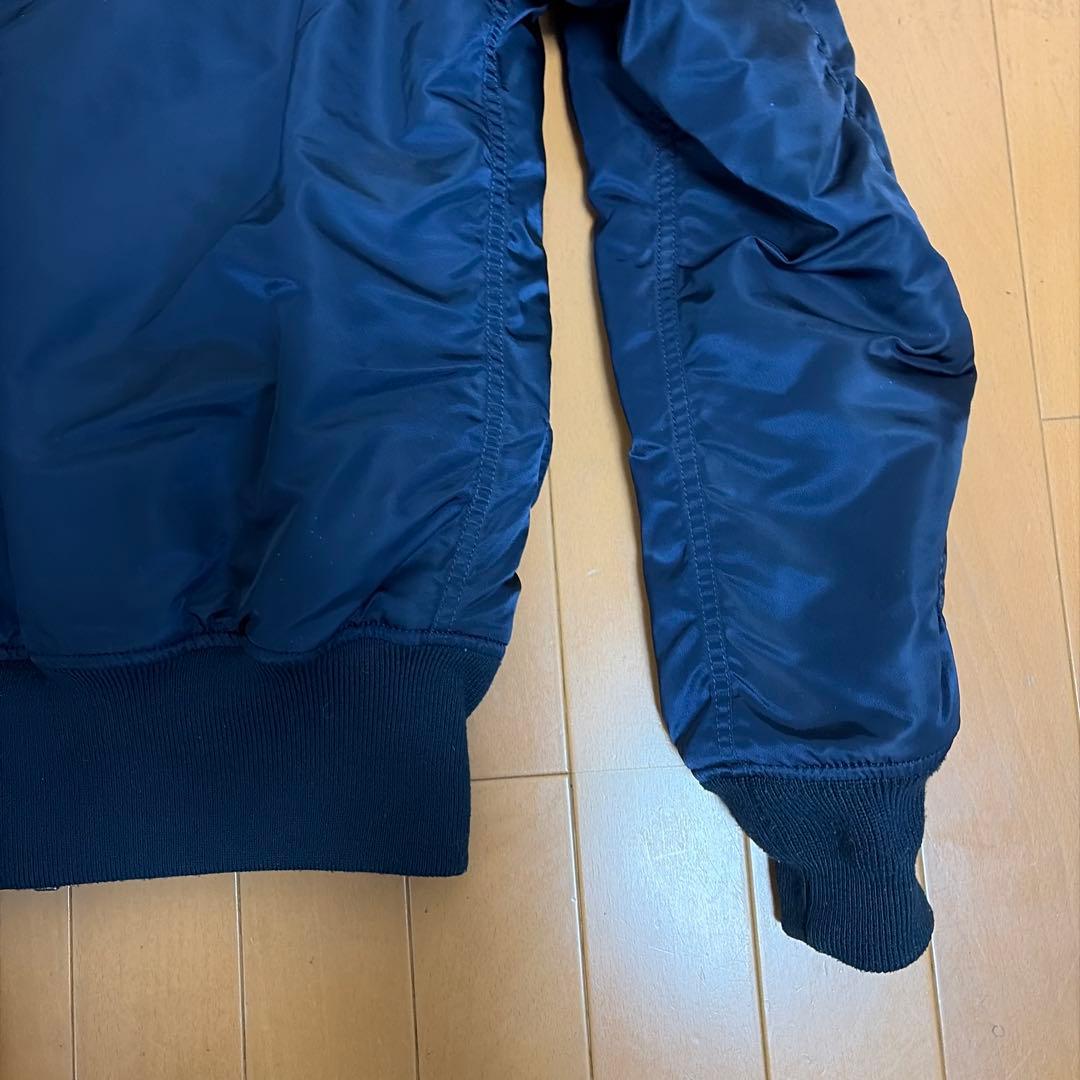 【美品】ALPHA MA-1フライトジャケット ネイビー M ブラッドチット