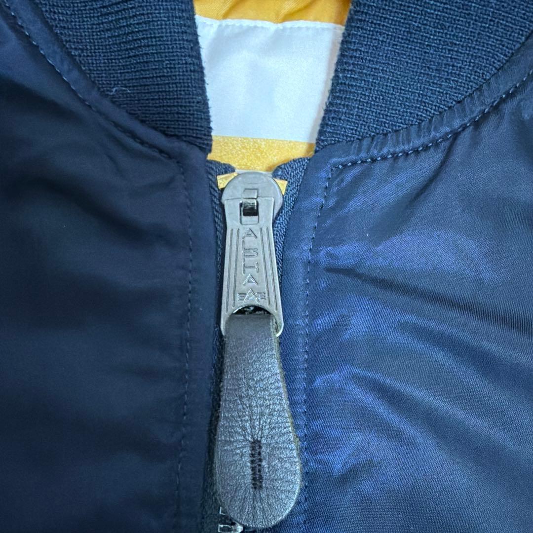 【美品】ALPHA MA-1フライトジャケット ネイビー M ブラッドチット