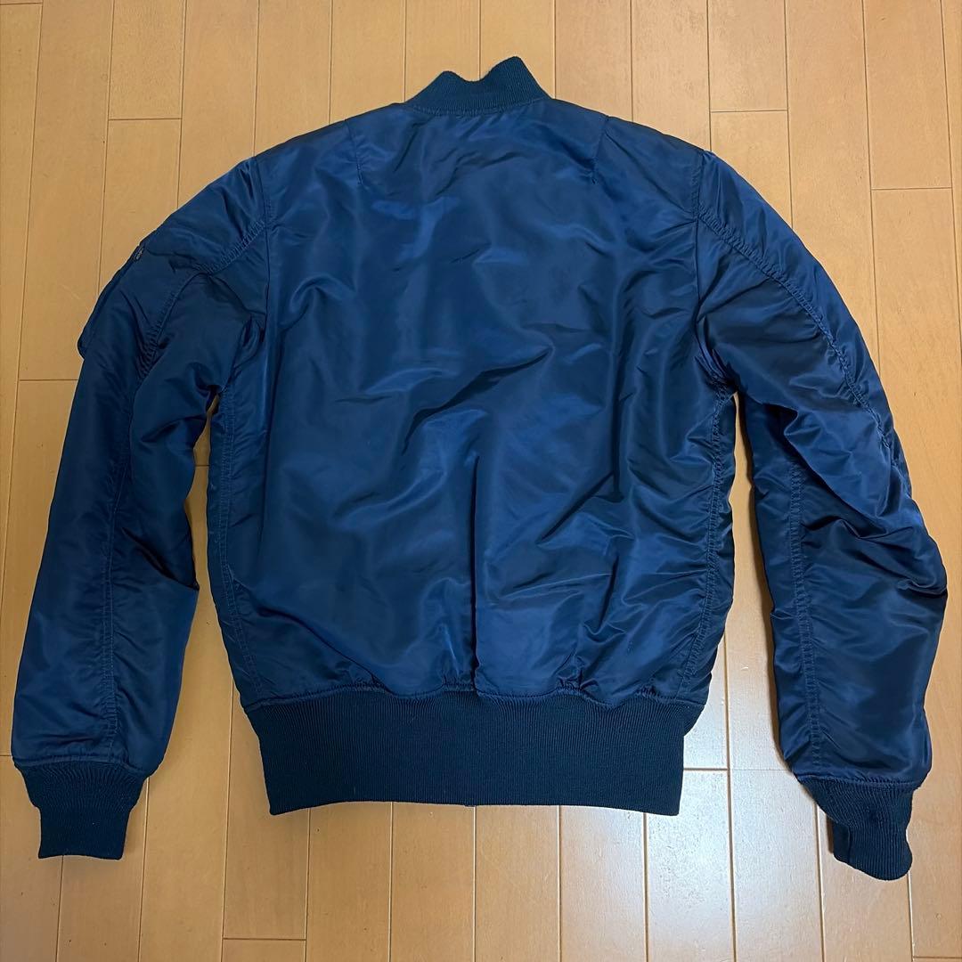 【美品】ALPHA MA-1フライトジャケット ネイビー M ブラッドチット