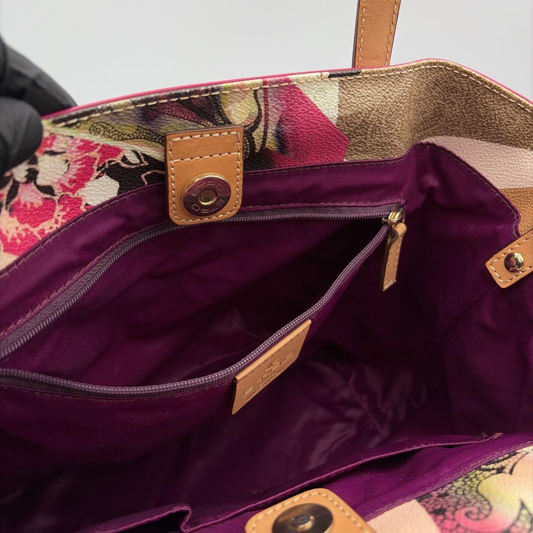 新品未使用 エトロ 2way トートバッグ ペイズリー ピンク 斜め掛 A4不可