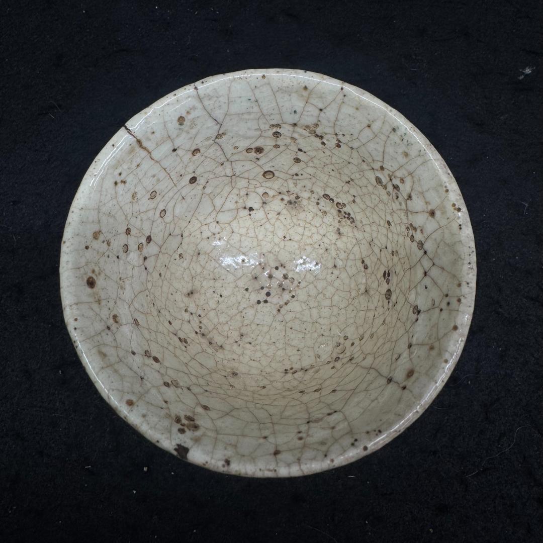 明治時代 犬山焼 竹林賢人雲錦手文様 骨董品 湯呑４客 時代物キズあり