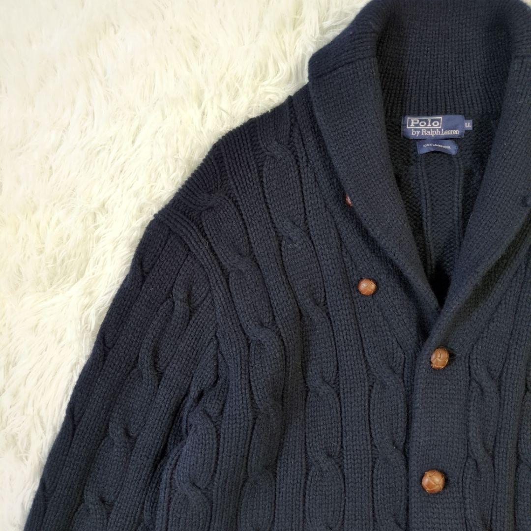 ✨良品✨ LL ポロ ラルフローレン ダークネイビー カーディガン