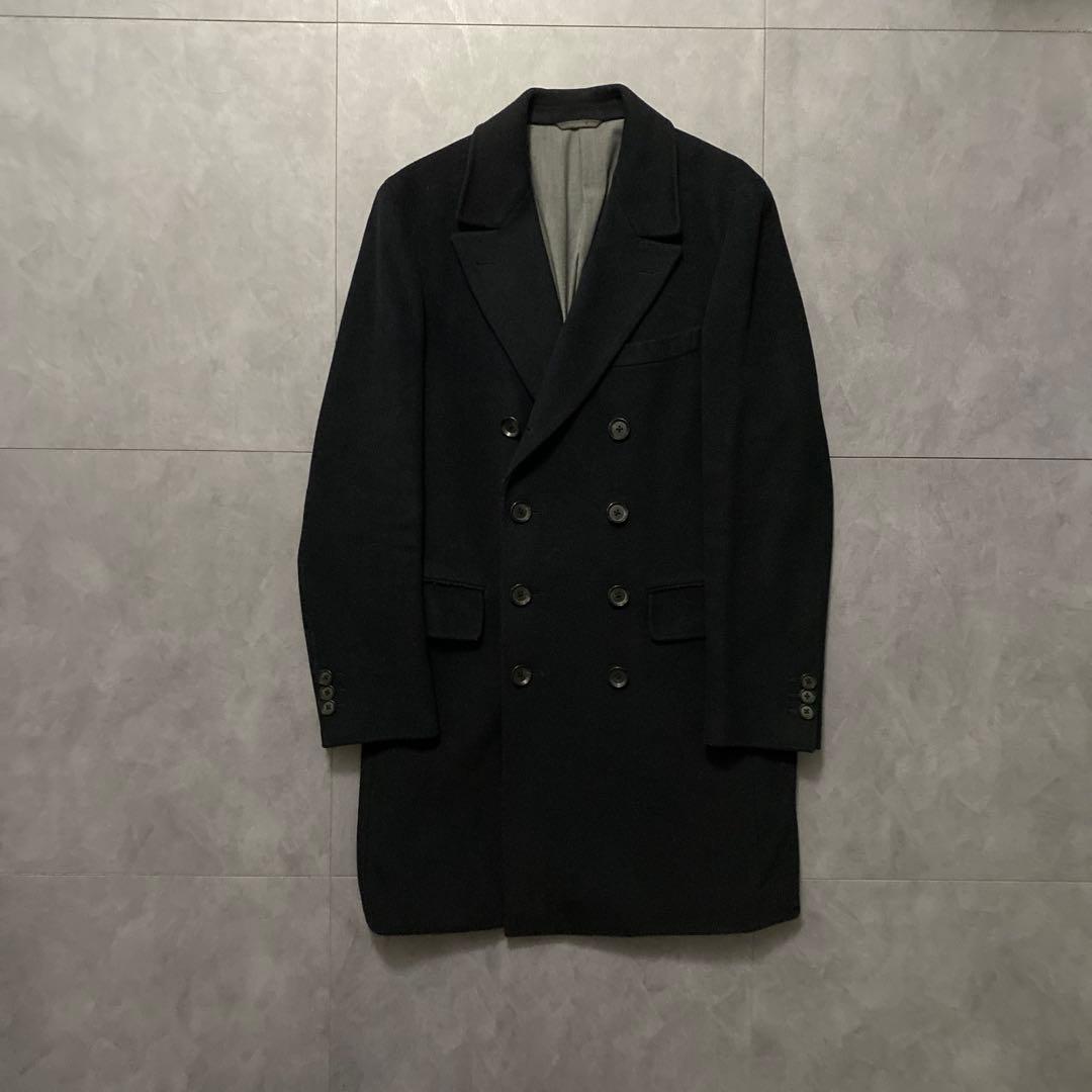 archive ダブル チェスターコート カシミヤ混 black M