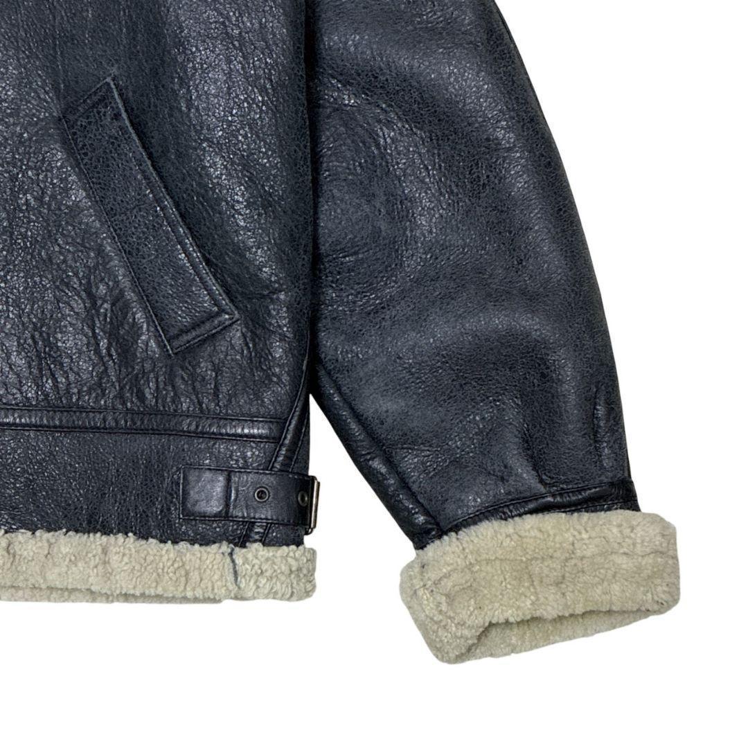 B-3 フライトジャケット ボアジャケット シープ 羊革 ブラック 3L