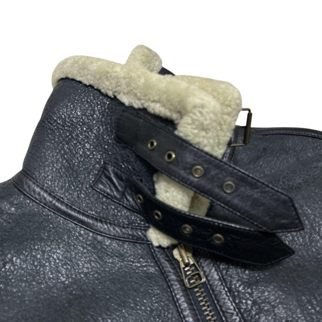 B-3 フライトジャケット ボアジャケット シープ 羊革 ブラック 3L