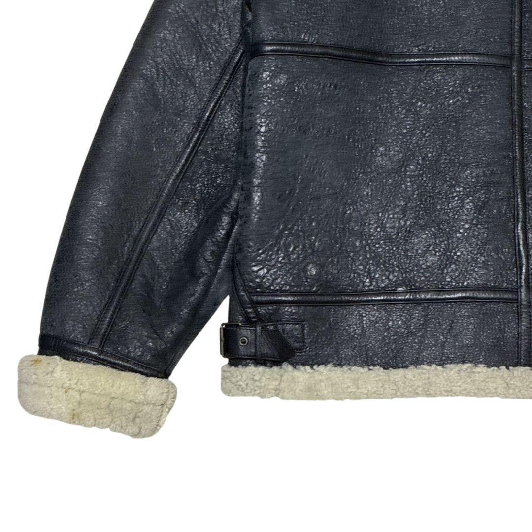B-3 フライトジャケット ボアジャケット シープ 羊革 ブラック 3L