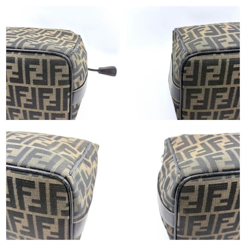 美品 FENDI フェンディ ズッカ 総柄 バニティバッグ ポーチ FF金具