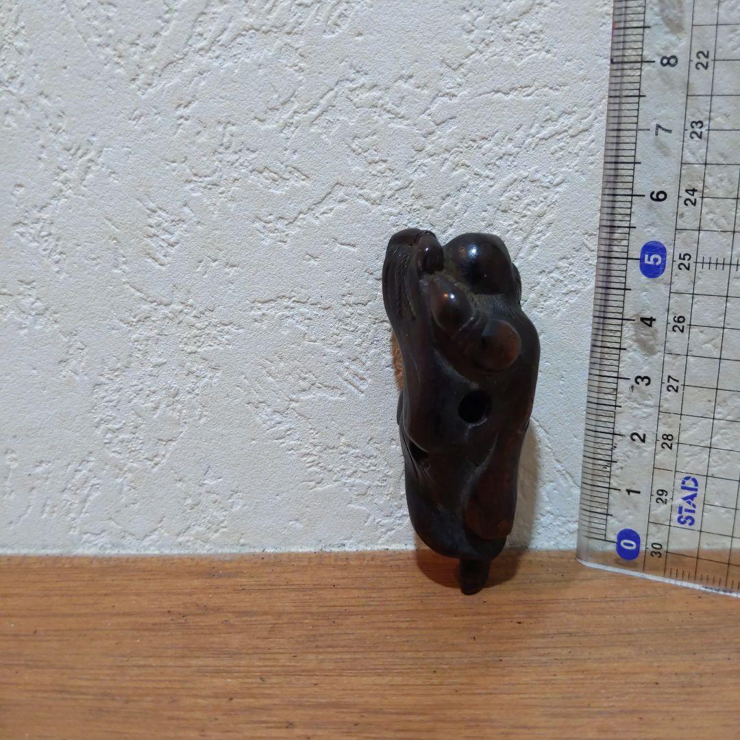 時代提げ物 江戸時代木彫根付 【瓢箪仙人】高さ約5.8cm 重さ約8ｇ 魔除け