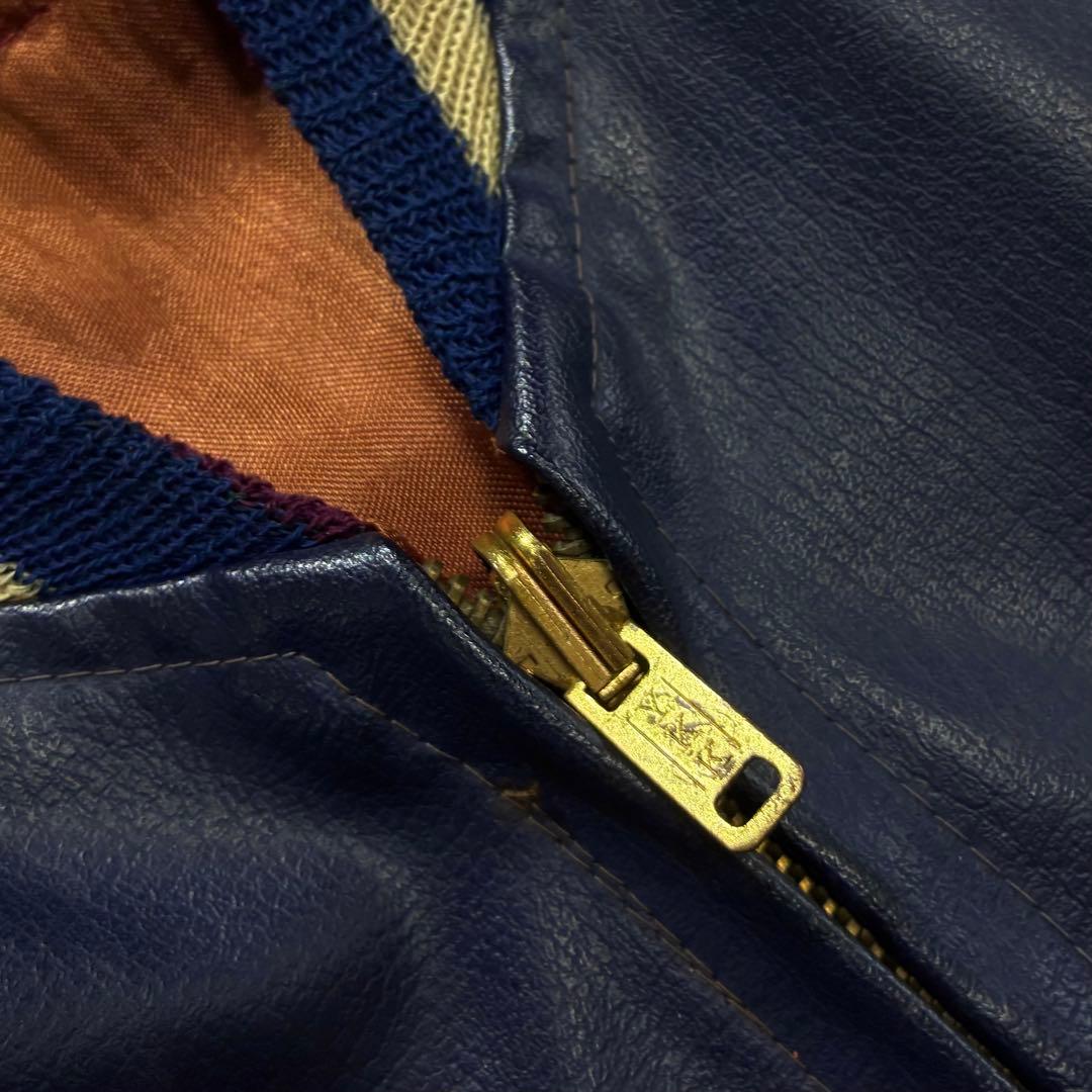 50s 60s KOREA サテン フェイクレザー スカジャン リバーシブル