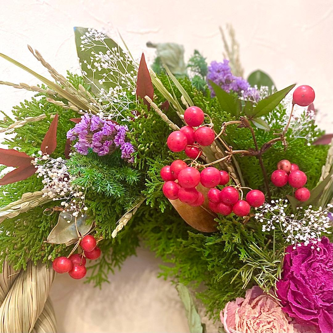 ⚠️専用品⚠️ 自然素材 のみ 大輪 芍薬 しめ飾り 凛 絢爛豪華 しめ縄 縁起物