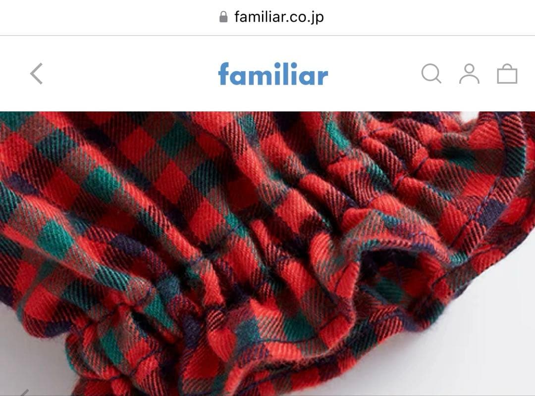 【美品】familiar チェック柄 ワンピース 120cm