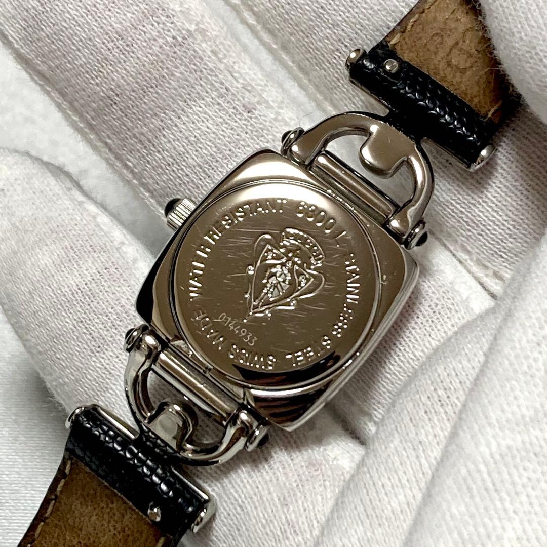 【新品電池/稼働】グッチ ホースビット 6300L 腕時計 シルバー 純正ベルト