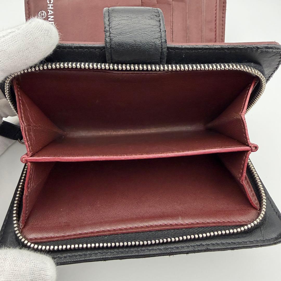 シャネル CHANEL 財布 マトラッセ 二つ折り コンパクト美品