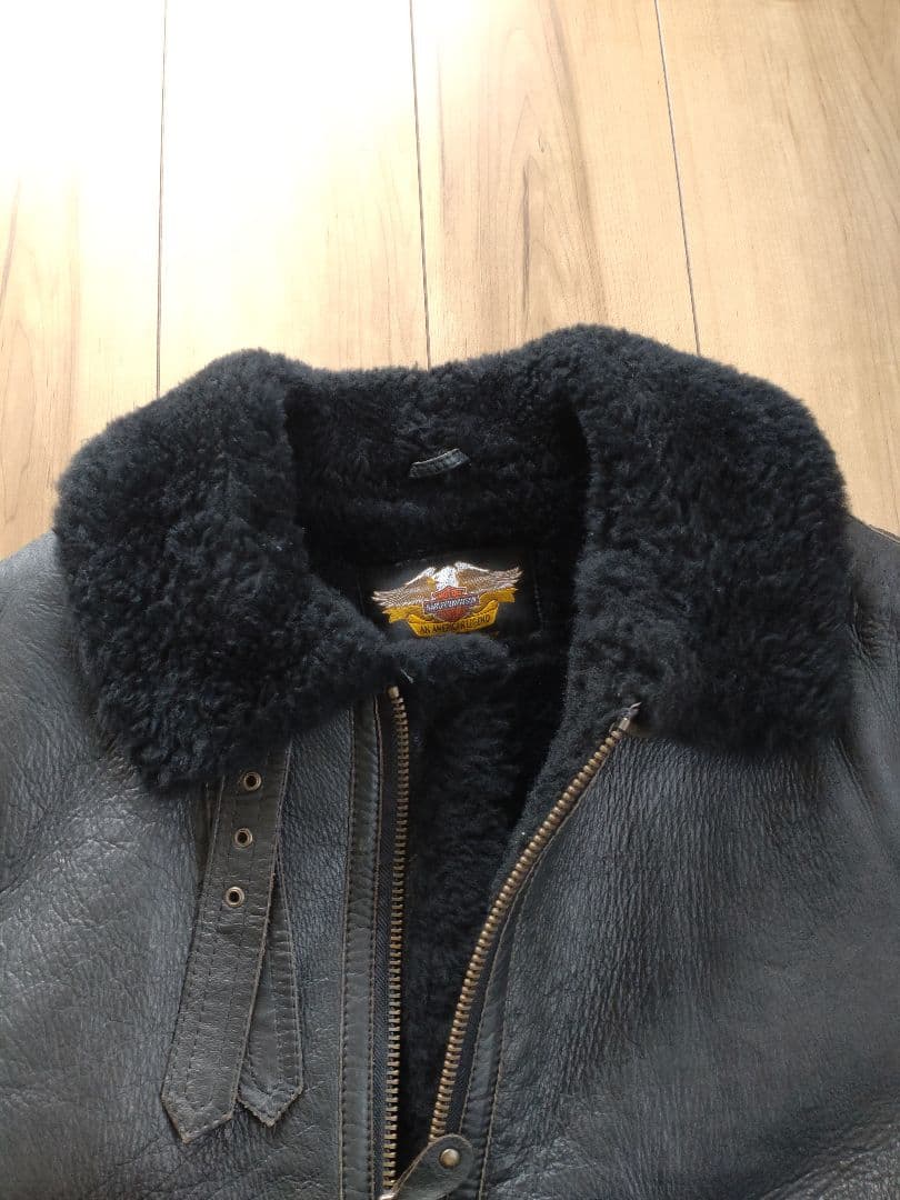 y*7様 ハーレーダビッドソン B-3 レザー ボアジャケット シープスキン X