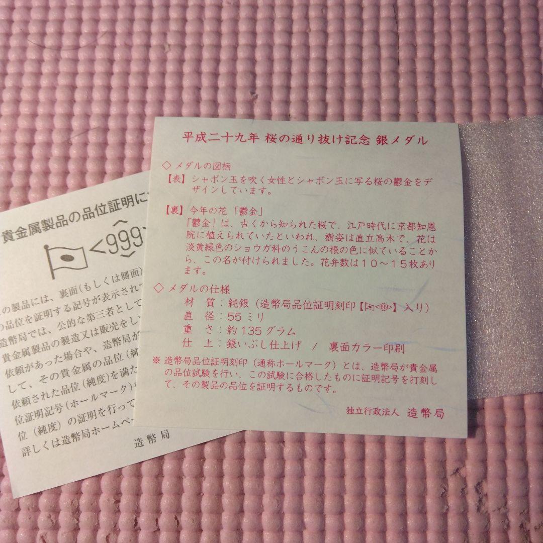 H29桜の通り抜け　銀メダル