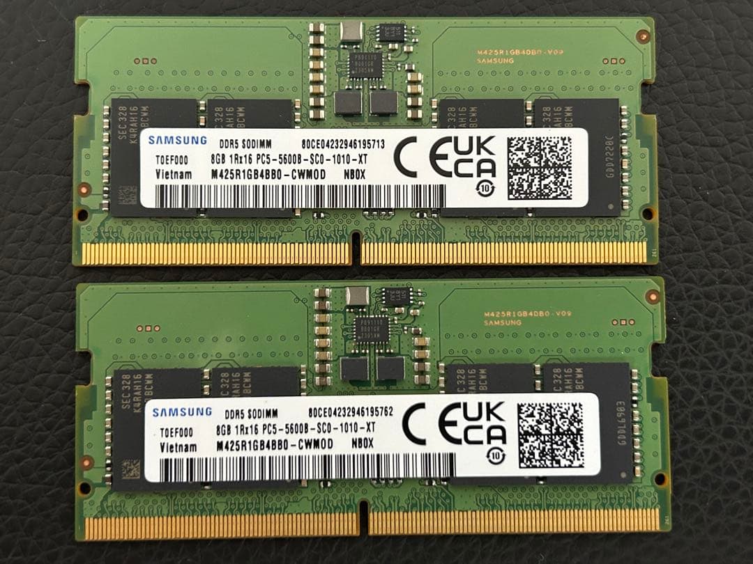 SAMSUNG DDR5SODIMM 8GB PC5-5600ノート用メモリ2枚