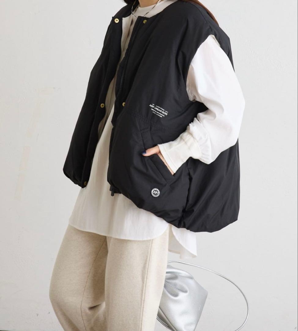 黒 ダウンベスト ピュアルセシン