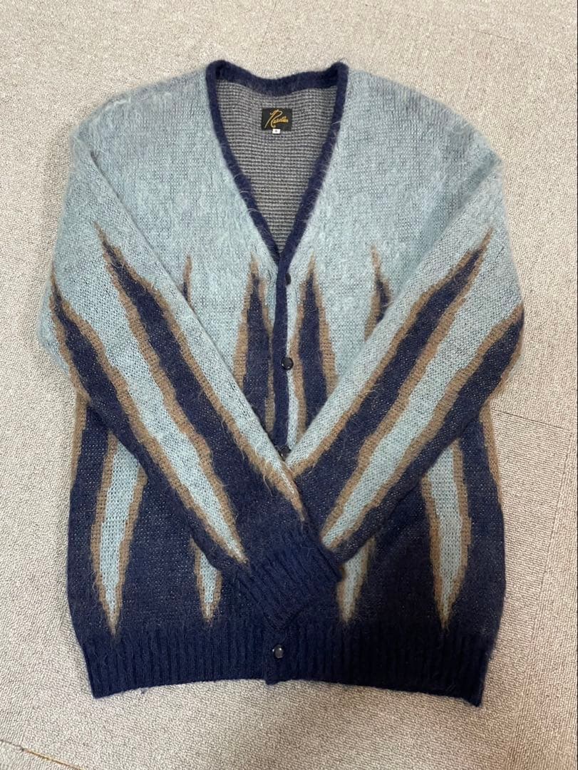 【Needles】モヘアカーディガン フレイム柄 Sサイズ