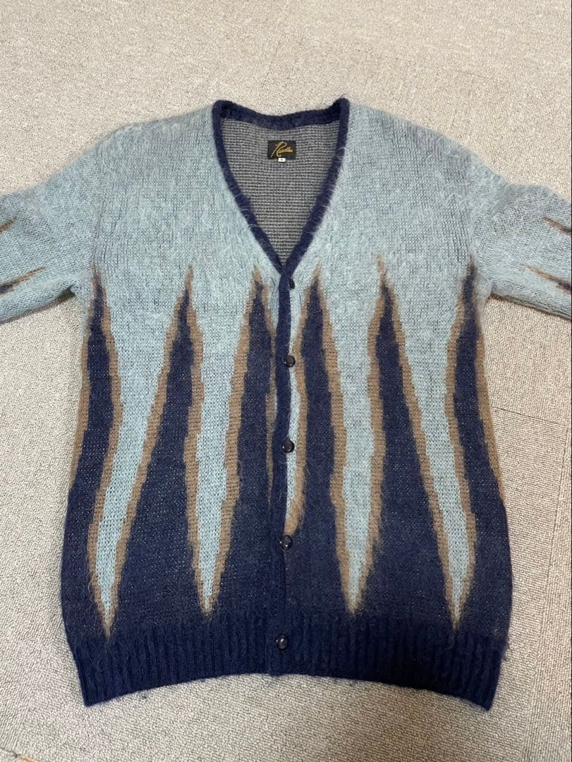 【Needles】モヘアカーディガン フレイム柄 Sサイズ