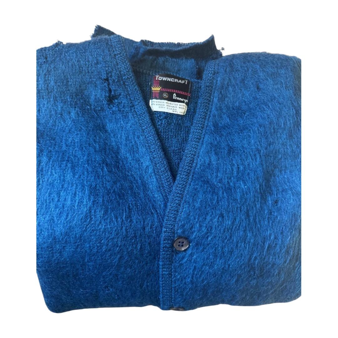 60s ヴィンテージ Towncraft モヘアカーディガン XL ボロ