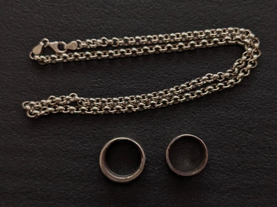 Shin's SCULPTURE & BIG HAND リングネックレス