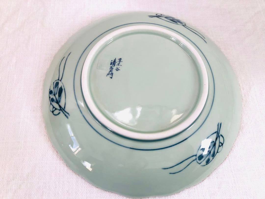 【未使用品】有田焼　清右衛門　松竹梅山水図　平皿　5枚　18.5㎝