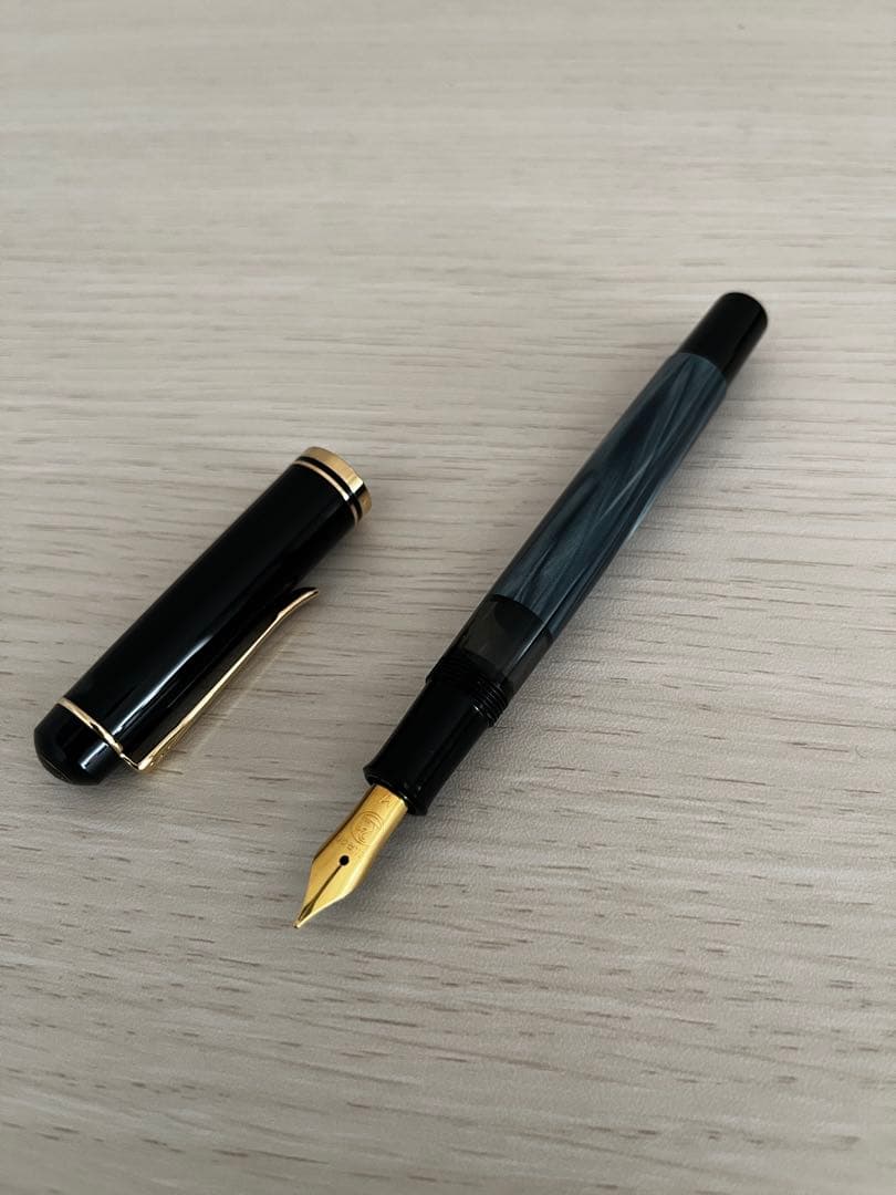 ペリカン マーブルグリーン万年筆＆ボールペンセット 箱入りインク付き