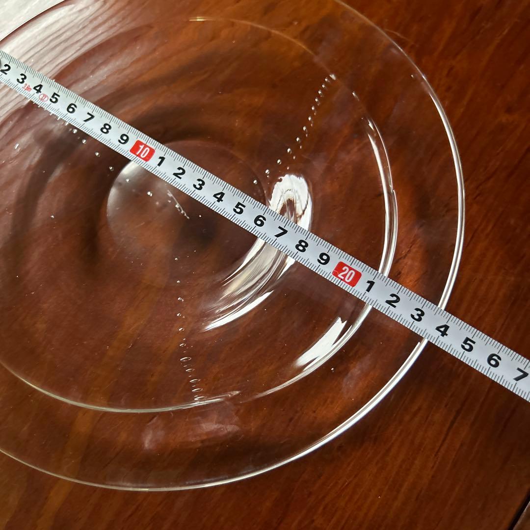 新品◆74 荒川尚也　23.5cm ゆらぎ皿 大皿プレート2枚笛吹ガラス　晴耕社