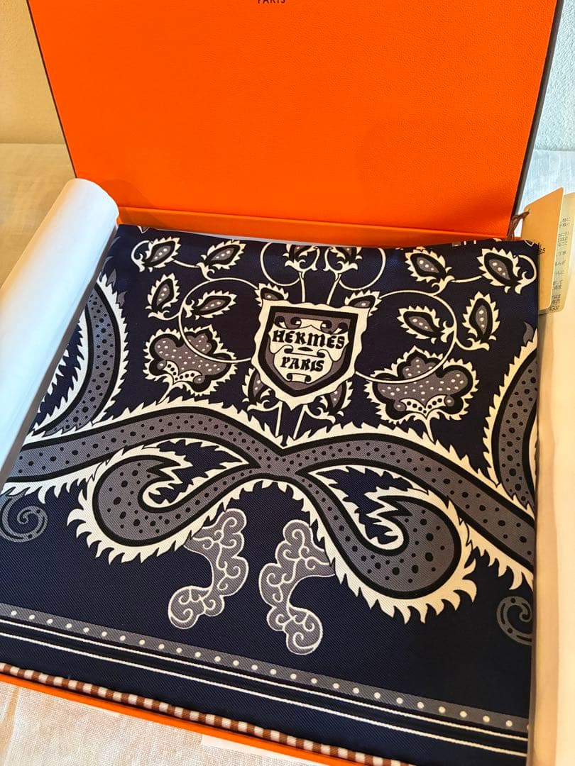 エルメス　未使用タグ付 シルクバンダナ55 《H・アンリュミネ》