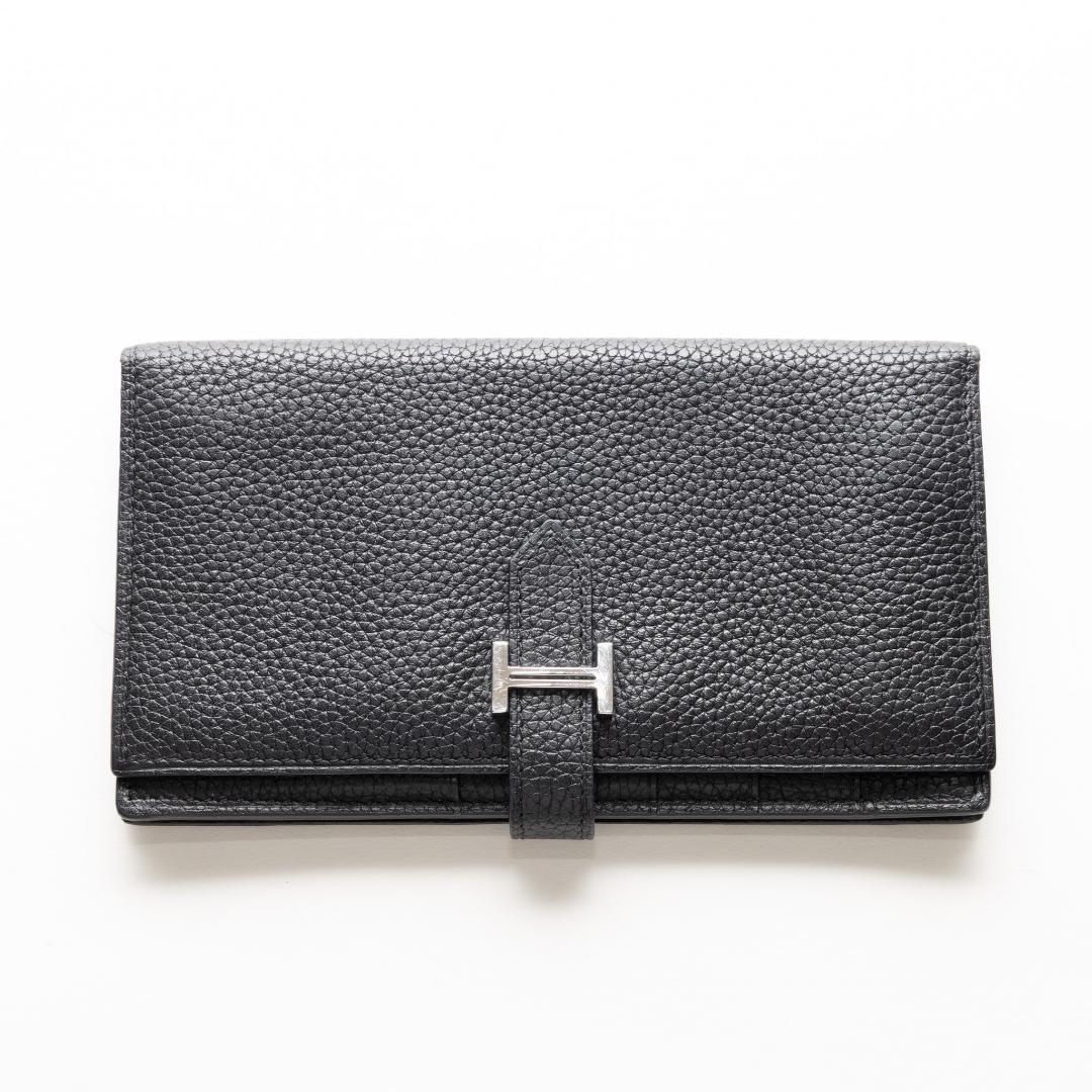 エルメス ベアンスフレ P刻印 ブラック レザーウォレット