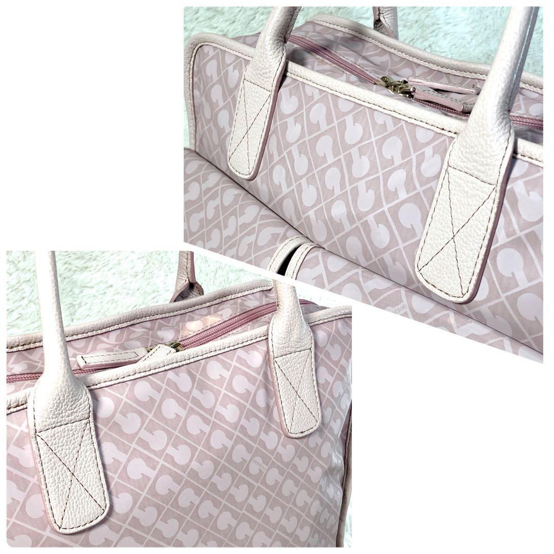 ゲラルディーニ ソフティ トートバッグ ハンド 総柄 ダブルポケット ピンク系