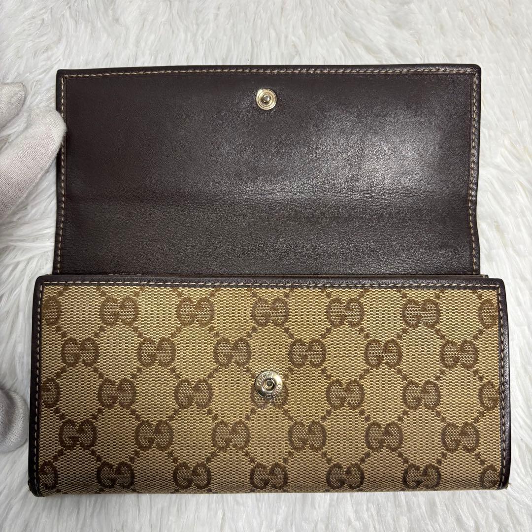 ✨美品✨ グッチ GGキャンバス インターロッキング ラブリーハート 長財布 茶
