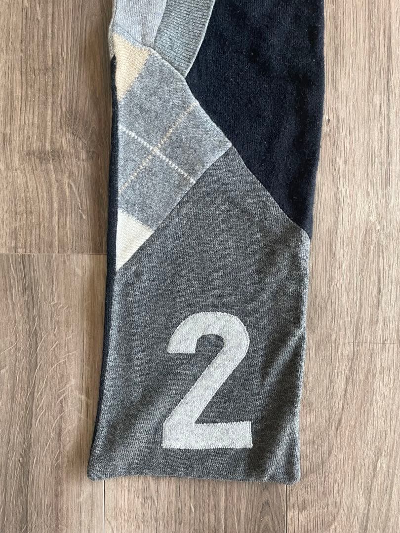 超希少！未使用カシミヤ100%FAKE London パッチワークマフラー英国製